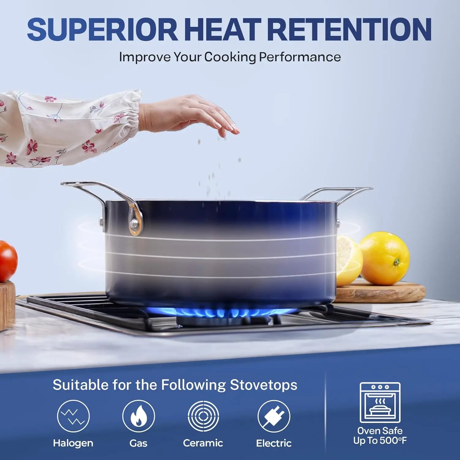 True 20 Pc Pots and Pans Set Non Stick, Non Toxic PFOA PFOS Free, Oven Safe