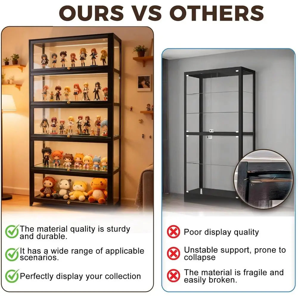 Display Cabinet with Acrylic Glass Doors 5-Tier Curio Cabinet