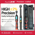 Digital Torque Wrench 1-340N.m 2% Accuracy Preset & LED/Buzzer Alerts for Bike Motorcycles Automotive Mechanical Tool