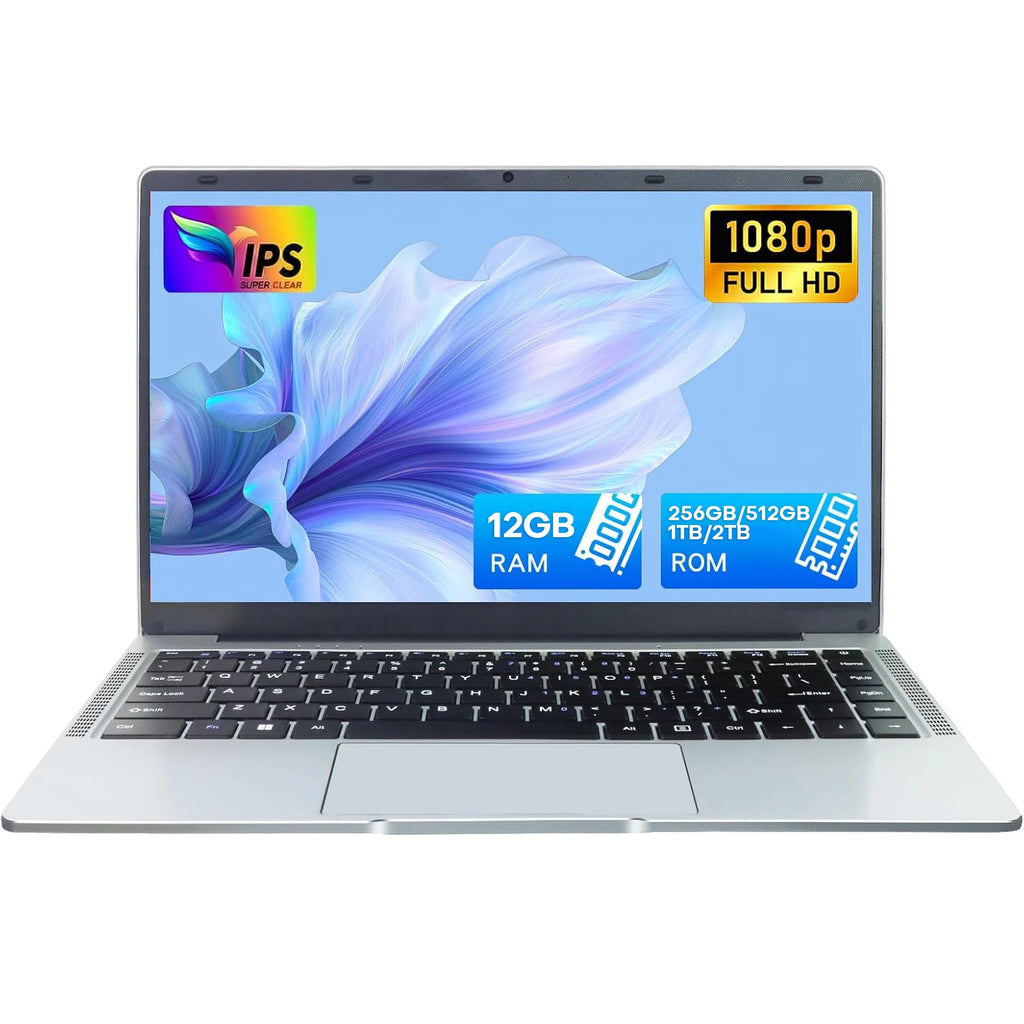 14.1" Ultra Slim Windows 11 Pro Laptop Computer, 12GB RAM 1TB 2TB SSD Notebook PC 1080P