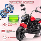 12V Battery Powered Kids Electric Motorcycle 3-Wheel Ride On Toy w/Training Wheels,Reverse,Headlight,Horn,Music,for Toddlers 3-6