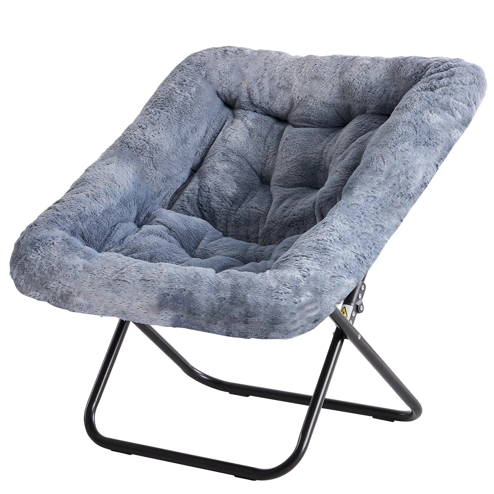 28IN Cozy Saucer Chairs Soft Faux Fur Large Size Folding Lounge