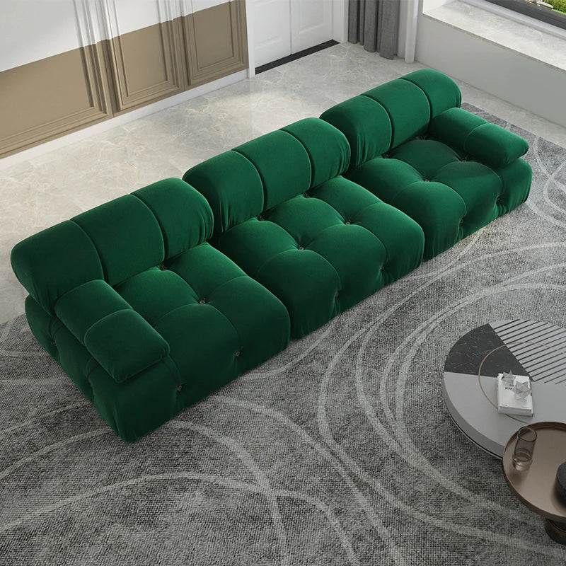 104" Modern Velvet Convertible Couches 3 Seats