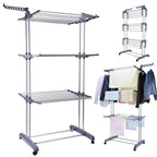 Clothes Drying Rack Stand 4-Tier Foldable Stainless Steel