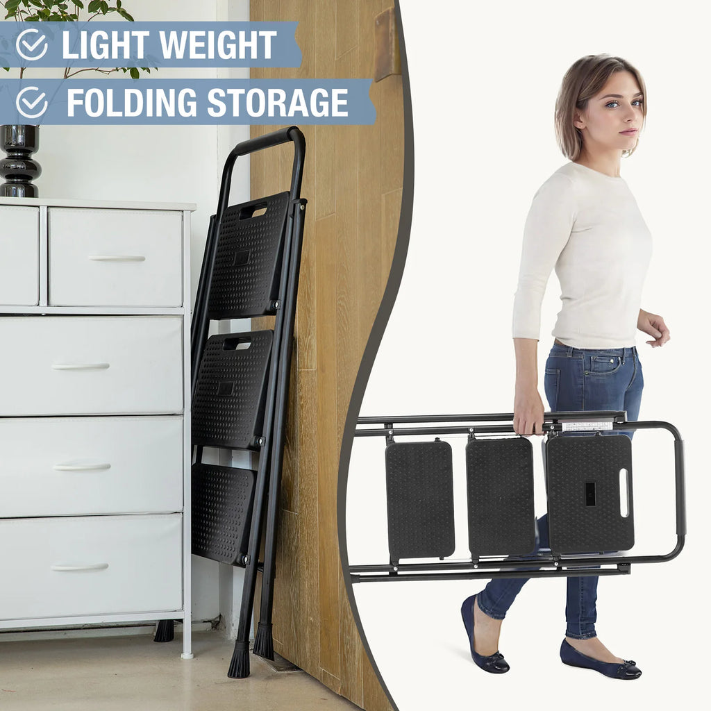 2/3 Step Ladder Stool with Anti-Slip Pedal 800lbs Capacity