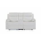 3-Piece Reclining Sofa Set with LED Lights – Sofa, Loveseat & Recliner for Living Room Comfort