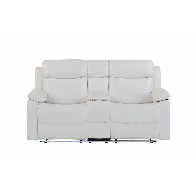 3-Piece Reclining Sofa Set with LED Lights – Sofa, Loveseat & Recliner for Living Room Comfort