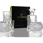 5-Piece Crystal Whiskey Decanter Set with 4 Glasses