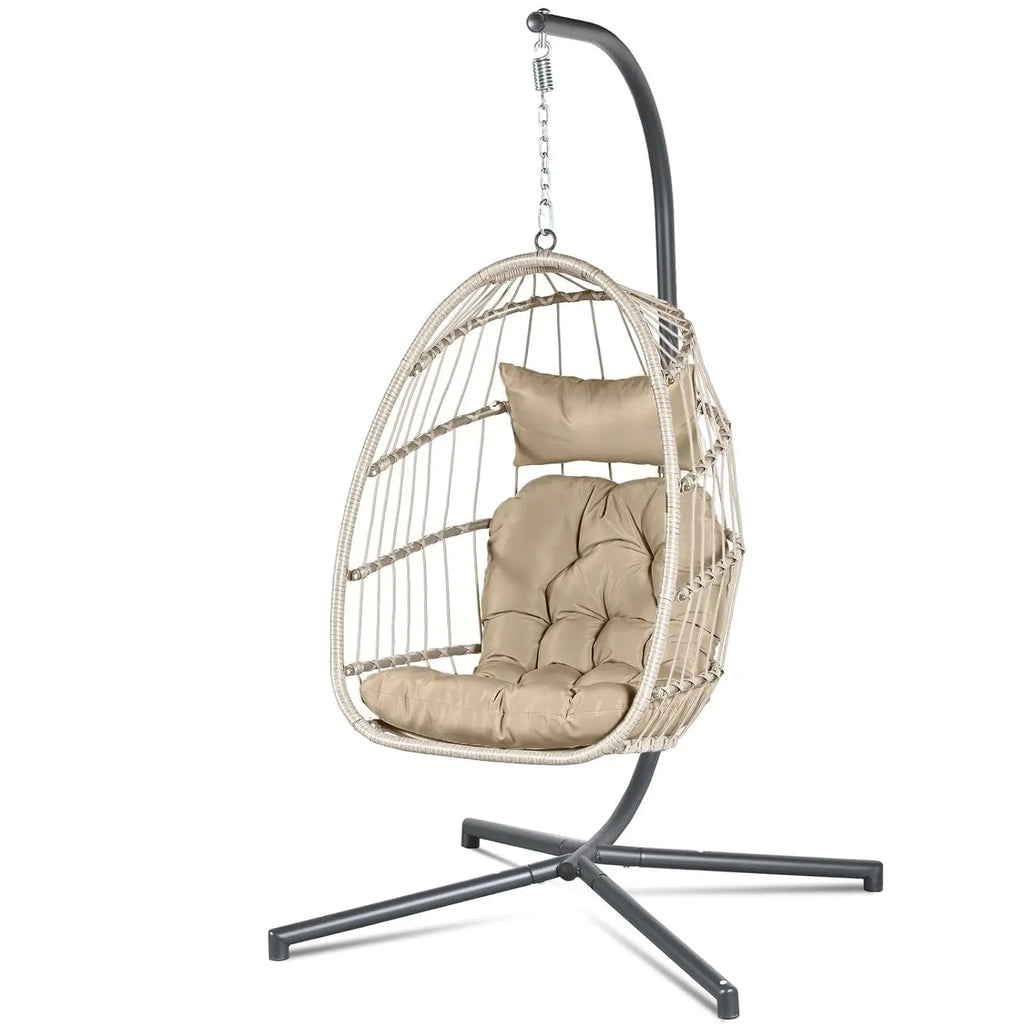 Indoor/Outdoor Swing Hammock Chair with Plush, Washable Cushions, 350LBS Capacity