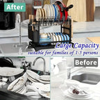 Dish Drying Rack Multifunctional Kitchen With Drainboard,