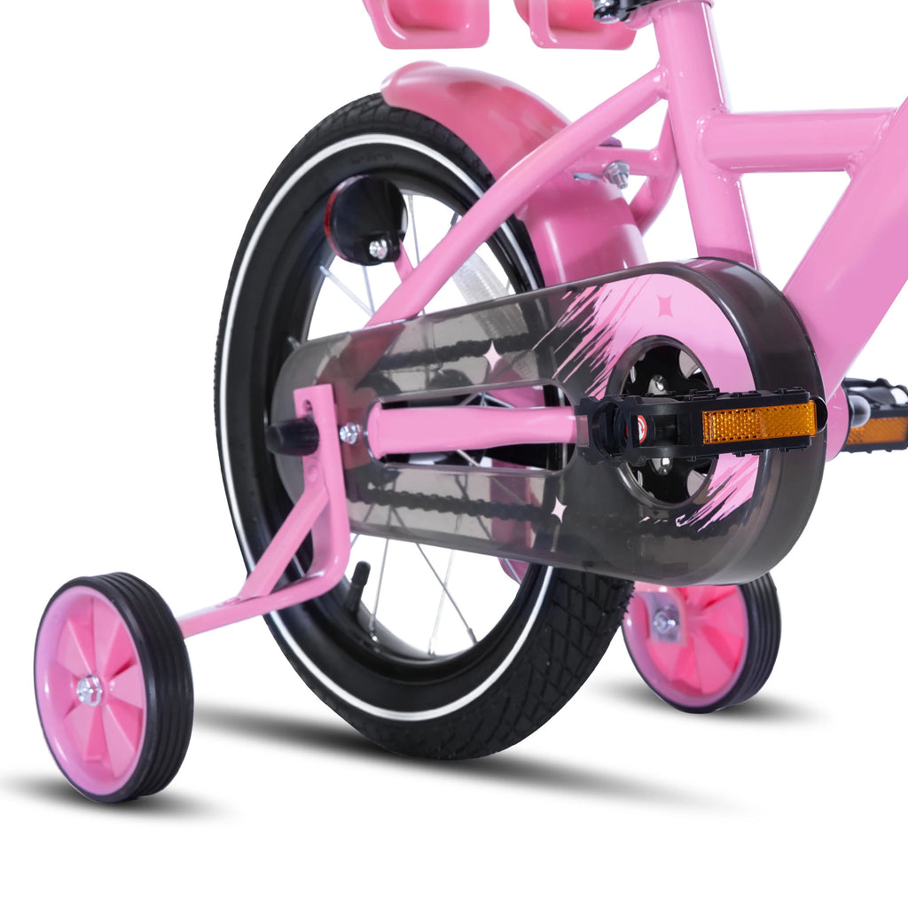Ages 3-10 Years, Girls' Bikes with Training Wheels, Streamers, Basket and Doll Seat