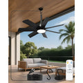 Outdoor Ceiling Fan with Lights and Remote, LED Gazebo Hanging Fan with Hook
