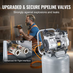 13 Gallon Air Compressor 2HP Oil Free Air Compressor Tank with 125PSI Max Pressure
