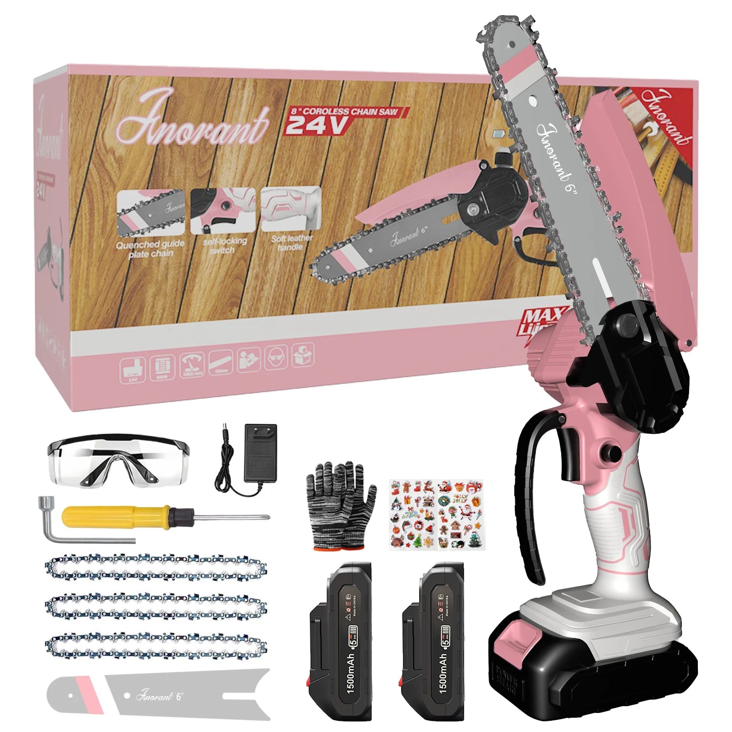 Mini Cordless Chain Saws with 2 Batteries