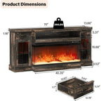 3-Sided Glass Fireplace TV Stand for TVs up to 80''