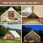 Inflatable Tent With Skylight, Pump, 4-6 Person Outdoor Family Luxury Tent