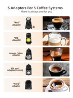Multiple Capsule Coffee Machine, Hot/Cold Dolce Gusto Milk Nespresso Capsule ESE Pod Ground Coffee