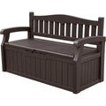 Devoko 80 Gallon Lockable Storage Bench Deck Box, Outdoor Seating & Patio Furniture Storage for Cushions & Garden Tools, Black