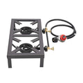 8000W Dual Burner Cast Iron Gas Camping Stove Portable for Outdoor Camping