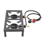 8000W Dual Burner Cast Iron Gas Camping Stove Portable for Outdoor Camping