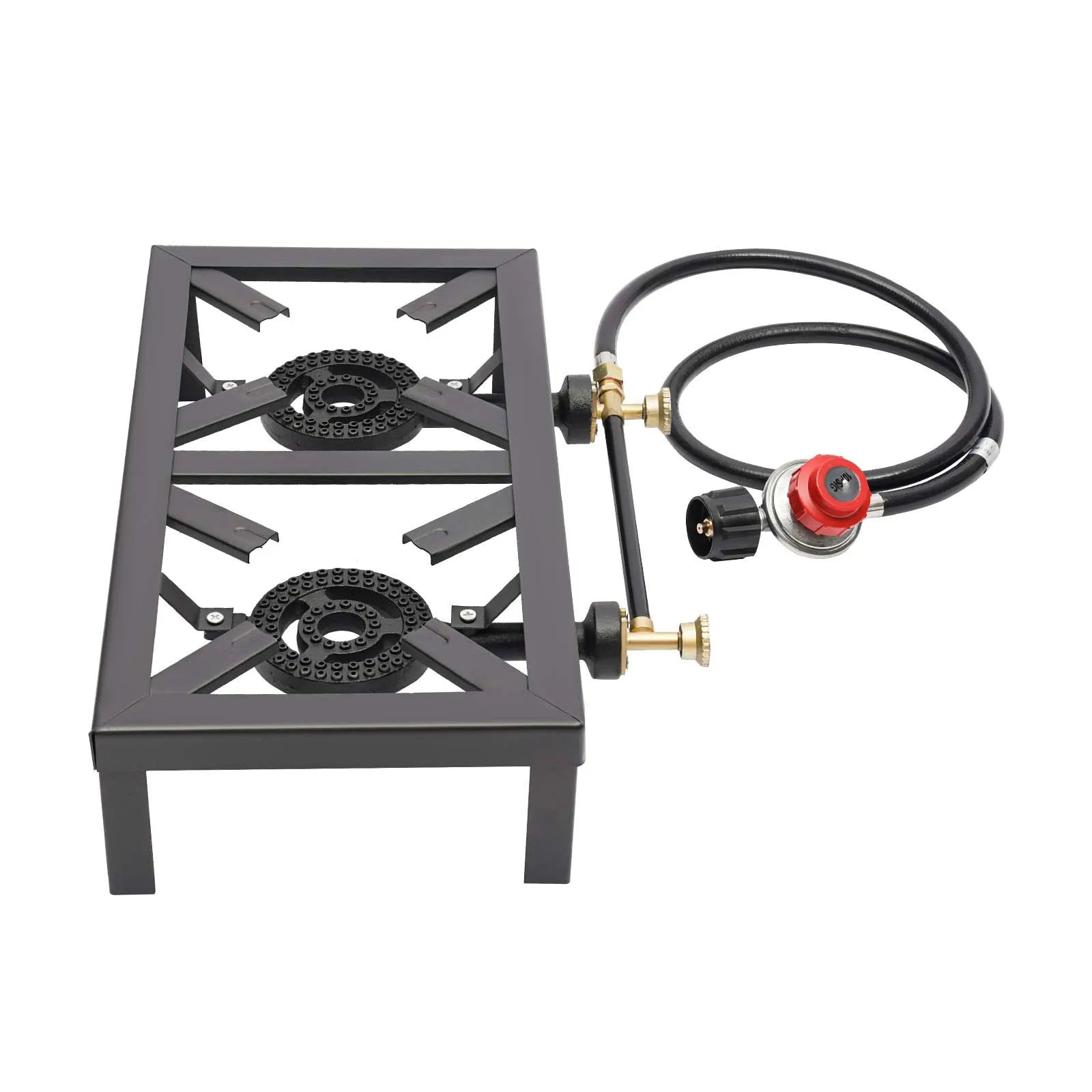 8000W Dual Burner Cast Iron Gas Camping Stove Portable for Outdoor Camping