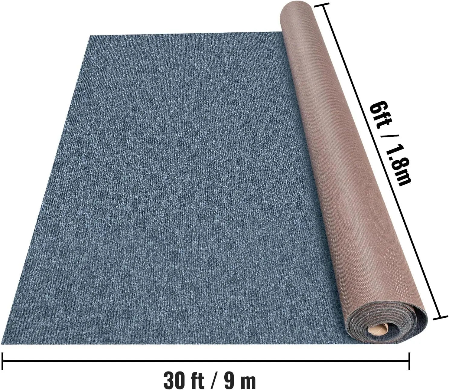 6x29.5ft Gray Waterproof Marine Carpet for Boats, Indoor Outdoor Use with Non-Slip Surface