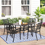 Outdoor Dining Set for 4, Patio Table and Chairs Set with Umbrella Hole