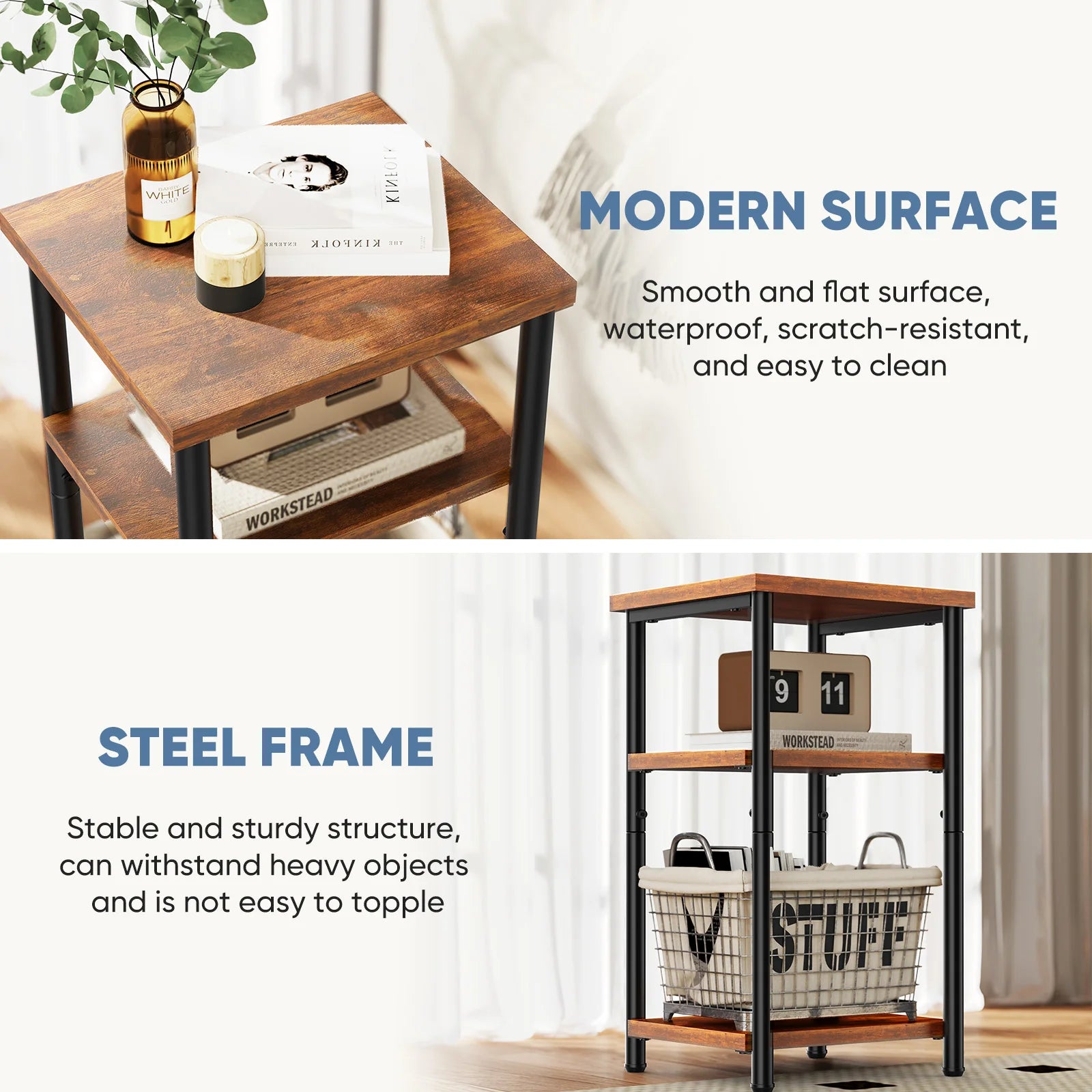 3 Tier End Table Set of 2