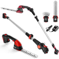 2-in-1 20V Pole Mini Hedge Trimmer & Grass Shear, 13ft Reach