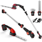 2-in-1 20V Pole Mini Hedge Trimmer & Grass Shear, 13ft Reach