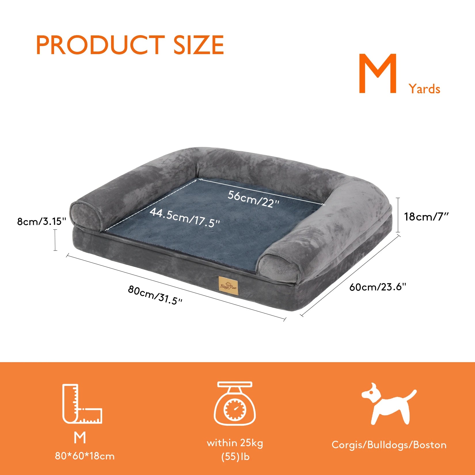 Extra Large Orthopedic Pet Mattress  with Removable Washable Cover Soft Sponge Foam