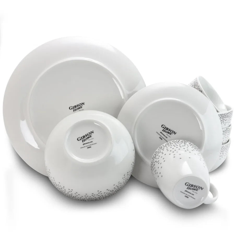 Platinum Dots 16 Piece Dinnerware Set