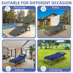 4-Position Folding Camping Bed Hold up 330lbs, With Mattress