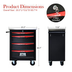 4 Drawer Rolling Tool Box Hardware Storage Tool Cabinet, Heavy Duty Steel Metal Cart, Lockable, Garage Storage, Tools Organizer