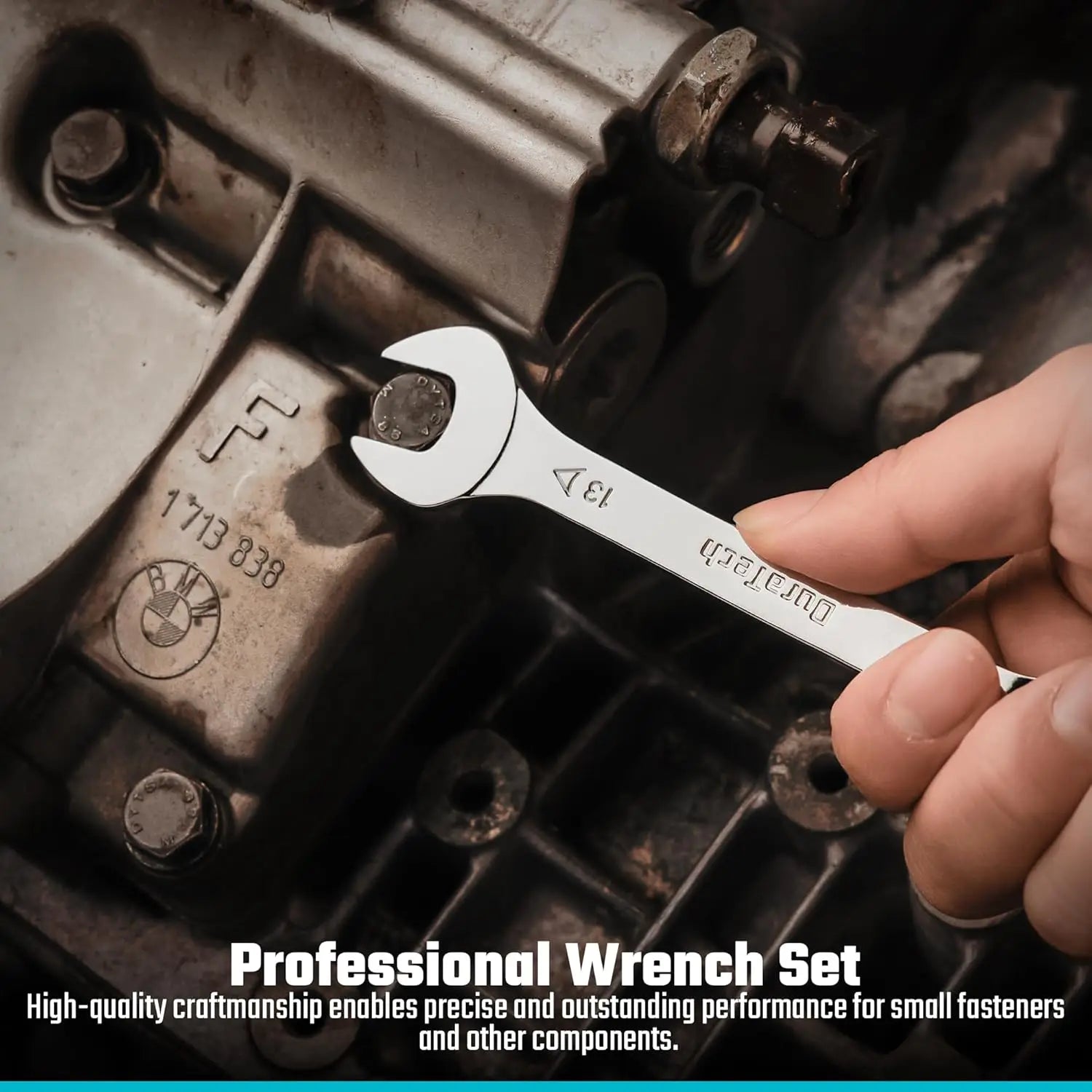 Super-Thin Open End Wrench Set, SAE & Metric, 16-Piece with EVA Tray for Tight Spaces