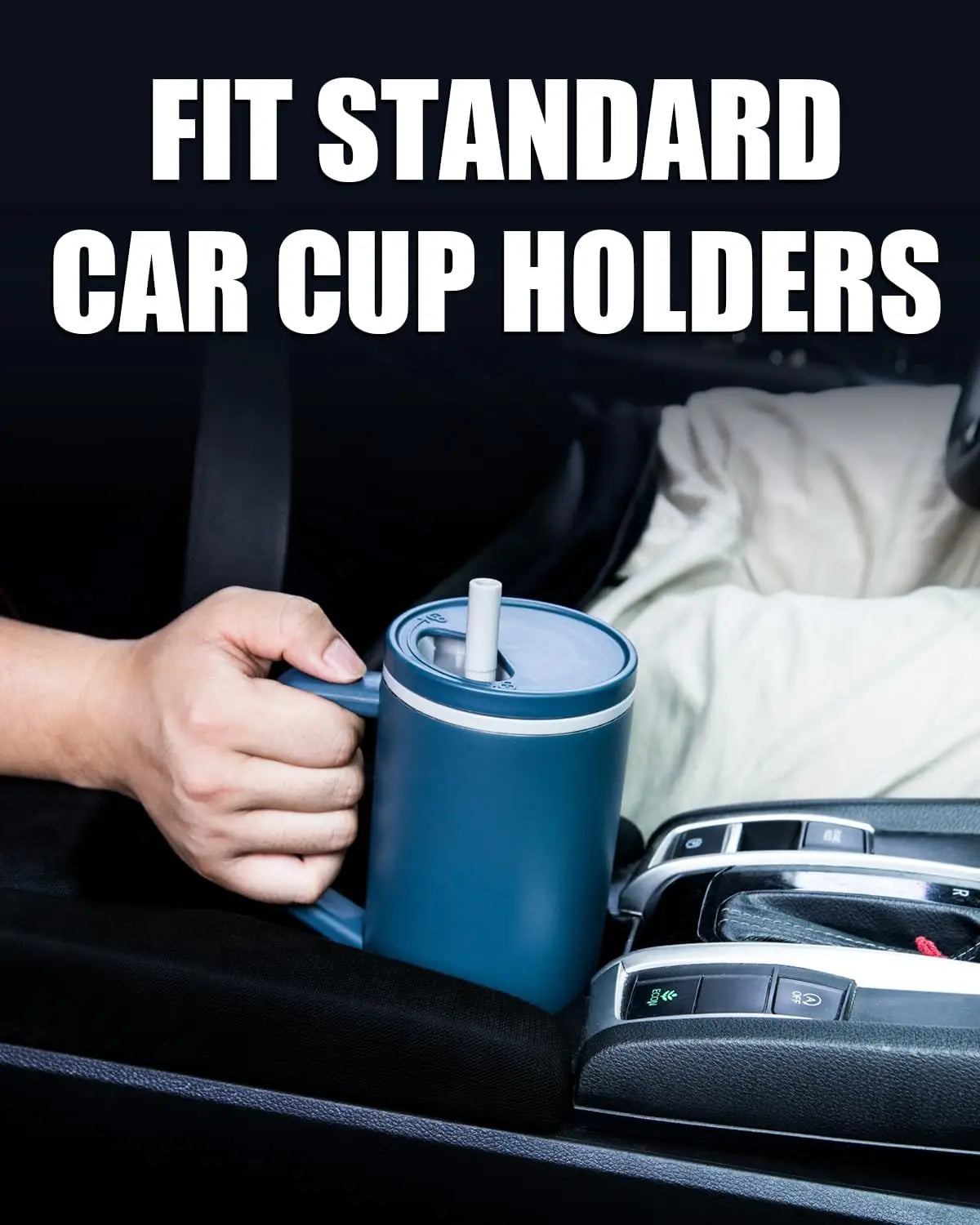 40 oz Insulated Tumbler with Handle, Straw & Leakproof Design