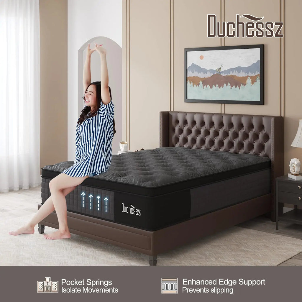 14 Inch Hybrid Queen Mattress with Gel Memory Foam, Pocket Springs for Motion Isolation and Edge Support