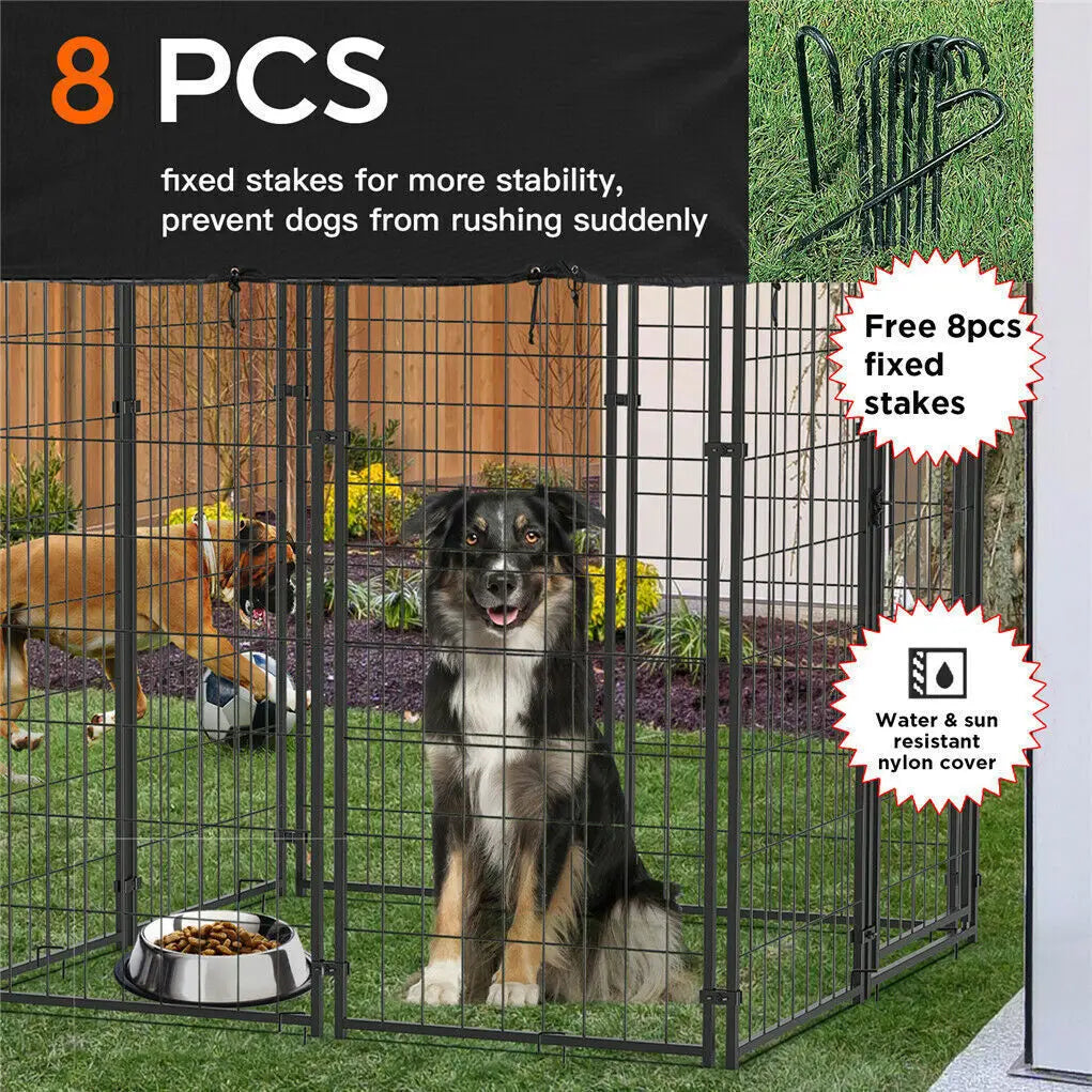 Luxury Outdoor Dog Kennel with Roof