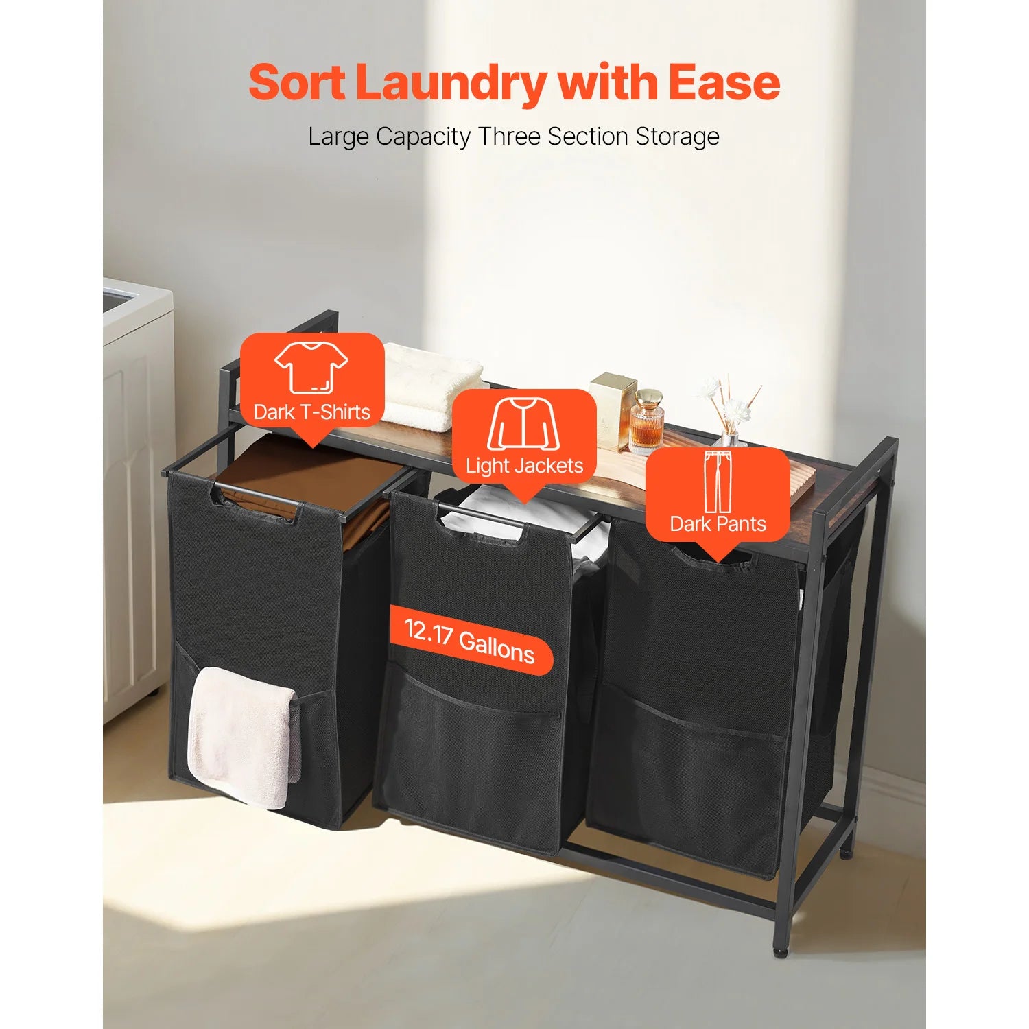 Large Laundry Hamper with Metal Frame