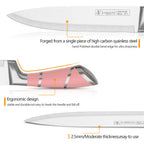 9 Pcs Pink Hollow Handle Stainless Steel Kitchen Knife Set with Rotatable Knife Block,  Includes Chef Knife Cleaver Bread Knife Utility Paring Knife, Kitchen Scissors, Fruit Peeler and Sharpening Rod