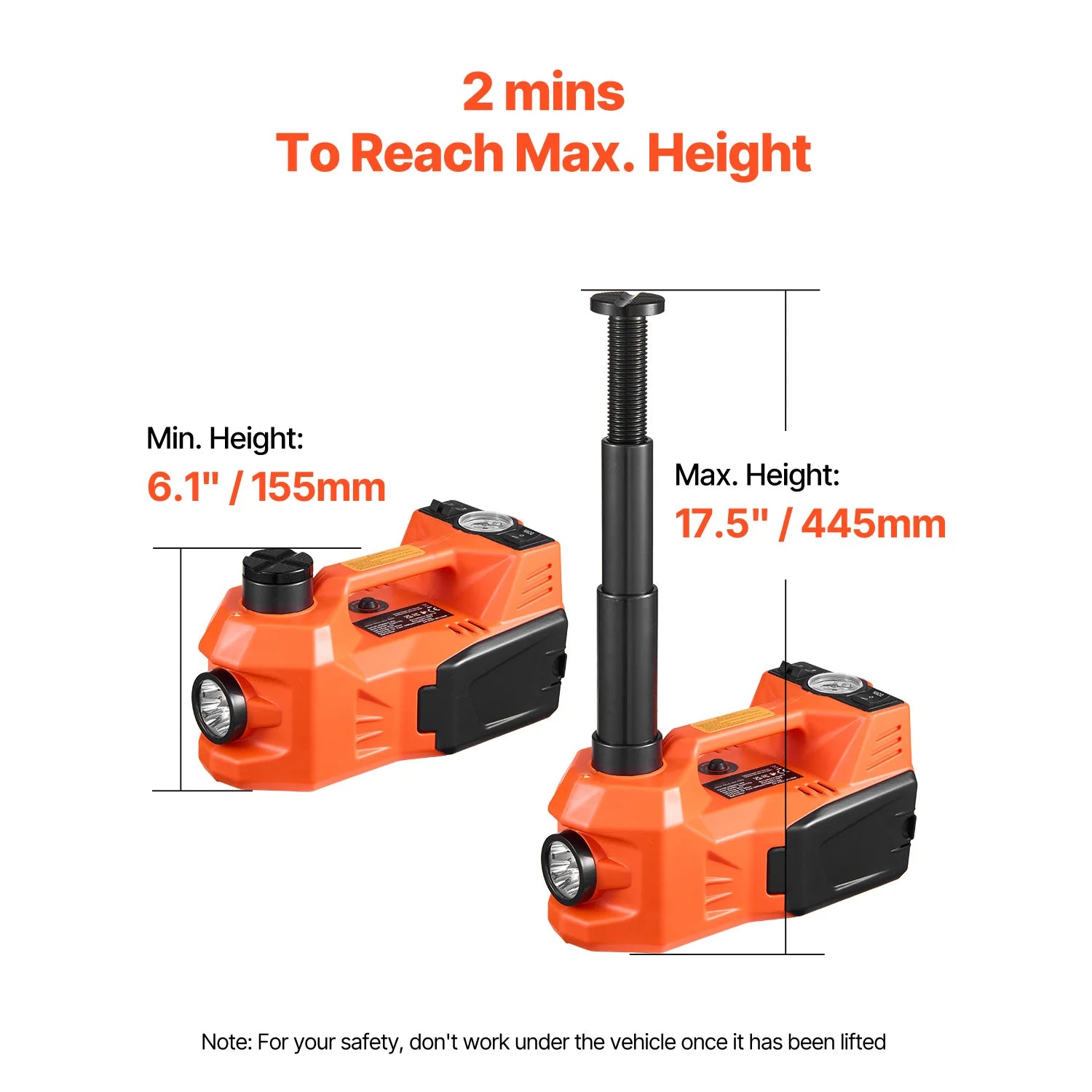 5T Electric Scissor Jack with Built-In Inflator 12V Tire Changer