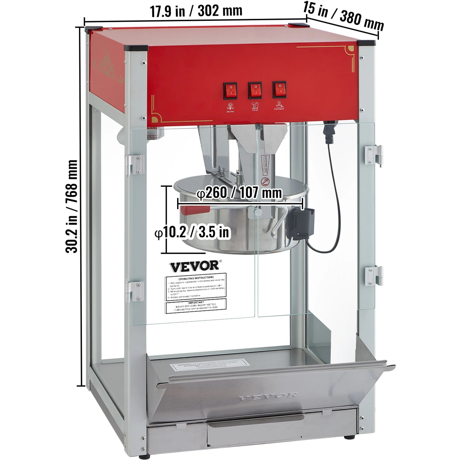 Electric Popcorn Maker Automatic Corn Cookware with Scoop Spoon