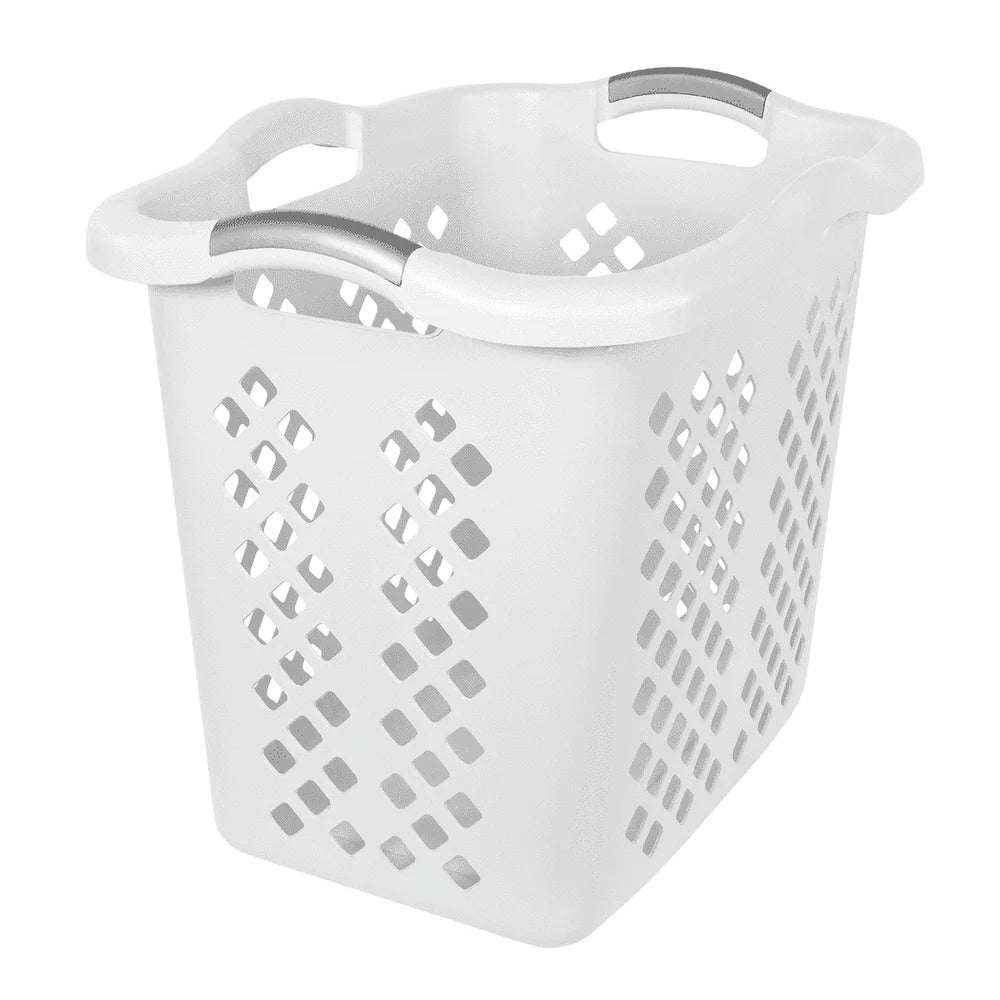 2 Bushel Plastic Laundry Basket Hamper with 4 Handles