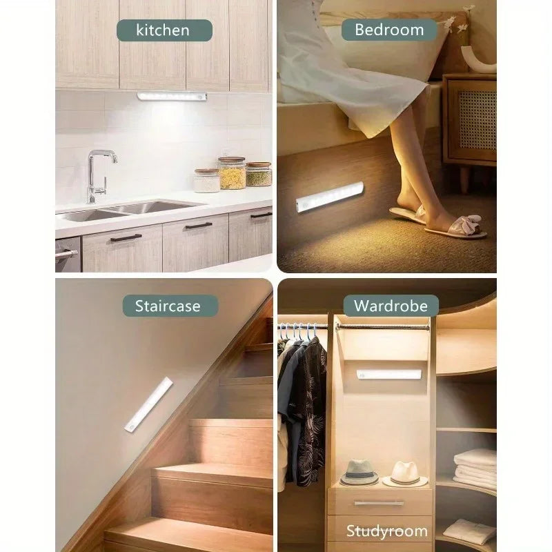 Under Cabinet Lights 1/3/5/6pcs, Motion Sensor Rechargeable  Battery Operated