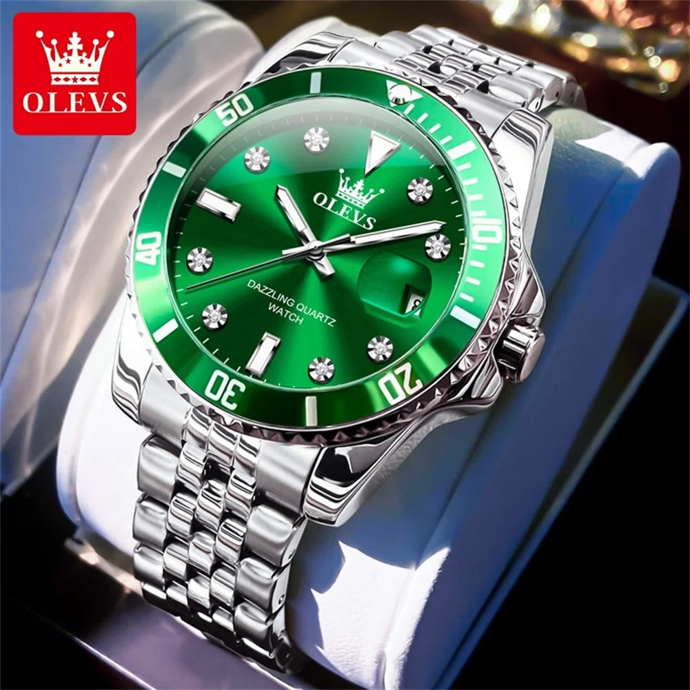 Men's Original Waterproof Automatic Date Rotation Ring Luxury Brand Diving Quartz