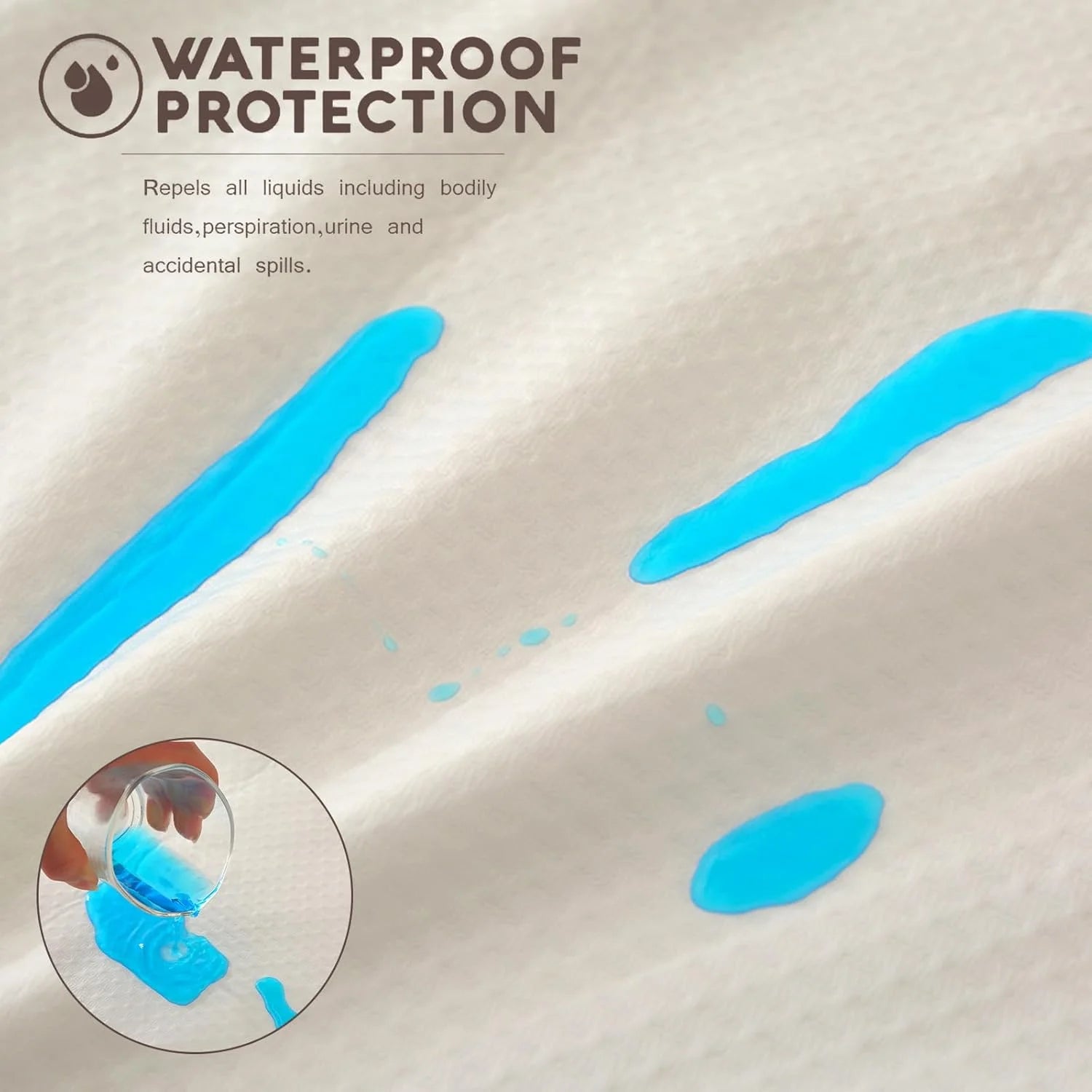 Bamboo Fiber Waterproof Twin Full Queen King Bed Sheets Bedding Mattress Topper Protector Set