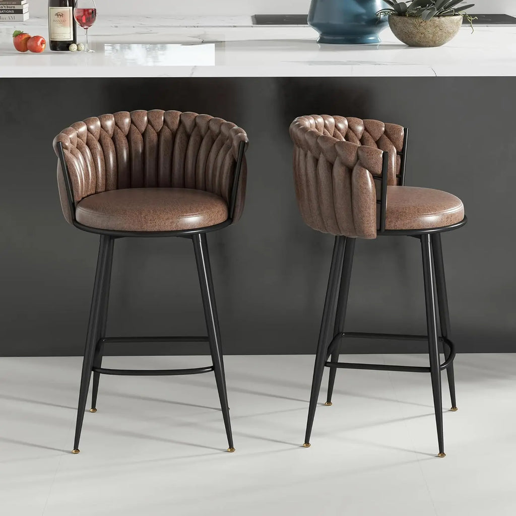 27″ Counter Stools with Upholstered Backrest