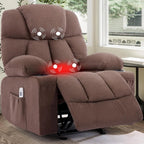 Massage Rocker Recliner Chair with Heat & Vibration 4 Pockets 2 Cup Holders