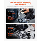 1 2" Air Impact Wrench and 3 8" Ratchet Wrench Set 19-Piece Professional Air Tool Kit with 10 CR-V Steel Impact Sockets