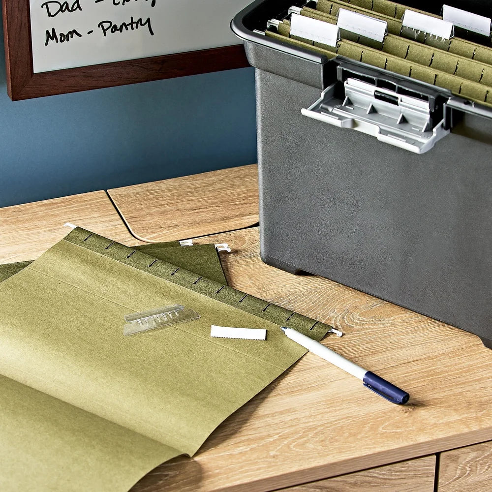 Standard Green Hanging File Folders, Box of 25 Durable